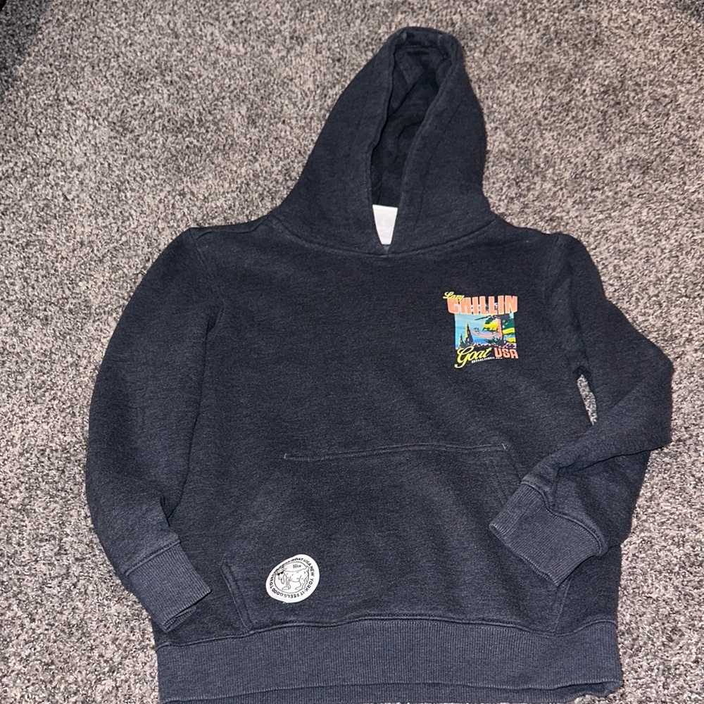 GOAT USA Navy Hoodie with Graphic Print Boys Medium